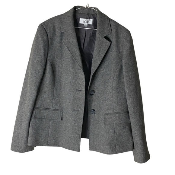 Le Suit Gray Blazer Elegant Suit Jacket - Picture 1 of 7